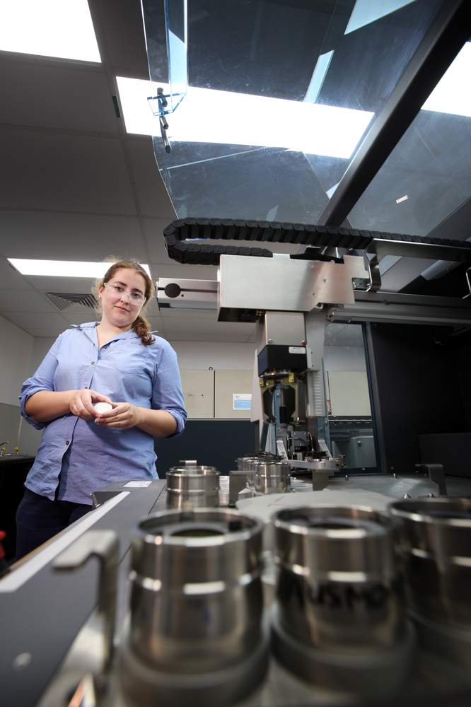 Rachel Stephen at work in the BlueScope labs.