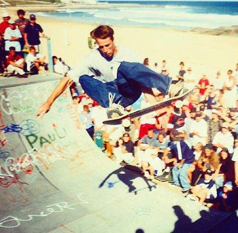 Tony Hawk skating the South Newcastle halfpipe as part of an ADIO demo in 1999. PICTURE: Kenny O&#39;Brien