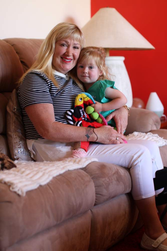 CHERISHING LIFE: Sue Nicholls and grand-daughter Ellie Smithies.